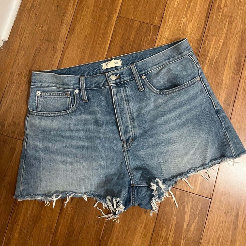 Madewell Distressed Light Blue Denim Jean Shorts